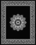 Black White Floral Medallion Border Rug