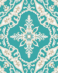 Aqua White Golden Acanthus Scroll Rug