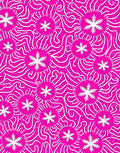 Bright Fuchsia Snowflake Swirls Rug