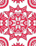 Crimson Starburst Geometric Mandala Rug