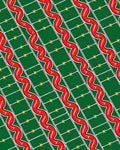 Green Red Wavy Stripe Star Plaid Rug