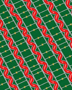 Green Red Wavy Stripe Star Plaid Rug
