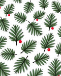 Evergreen Pine Sprig Red Berry Rug