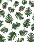 Evergreen Pine Sprig Red Berry Rug