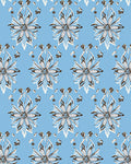 Light Blue Floral Starburst Medallion Rug
