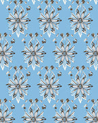 Light Blue Floral Starburst Medallion Rug