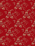 Crimson Whimsical Bell Swirls Rug