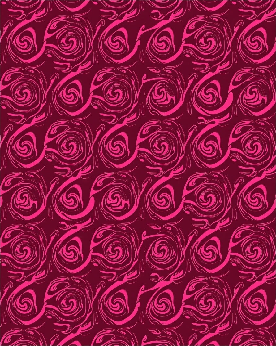 Dazzling Magenta Swirl Rose Rug