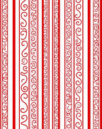 Crimson Red Vertical Swirl Border Rug