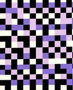 Irregular Pixelated Collage Black Lavender Rug
