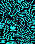 Vibrant Aqua Swirl Abstract Lines Rug
