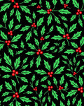 Green Red Holly Berry Pattern Rug