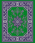 Emerald Green Floral Medallion Border Rug