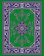 Emerald Green Floral Medallion Border Rug