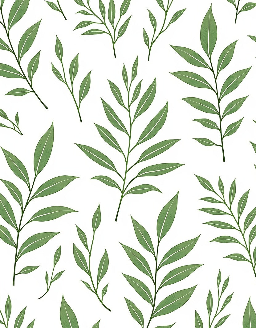 Green Leafy Branch Arrangement Rug