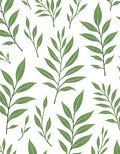 Green Leafy Branch Arrangement Rug