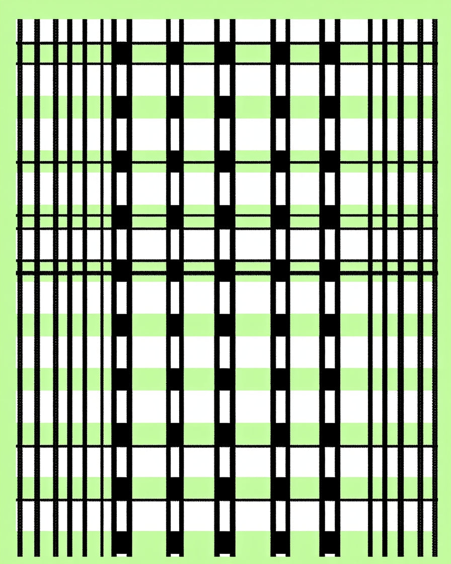 Light Green Black Plaid Stripes Rug