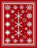 Red Snowflake Winter Wonderland Rug