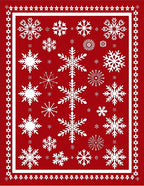 Red Snowflake Winter Wonderland Rug