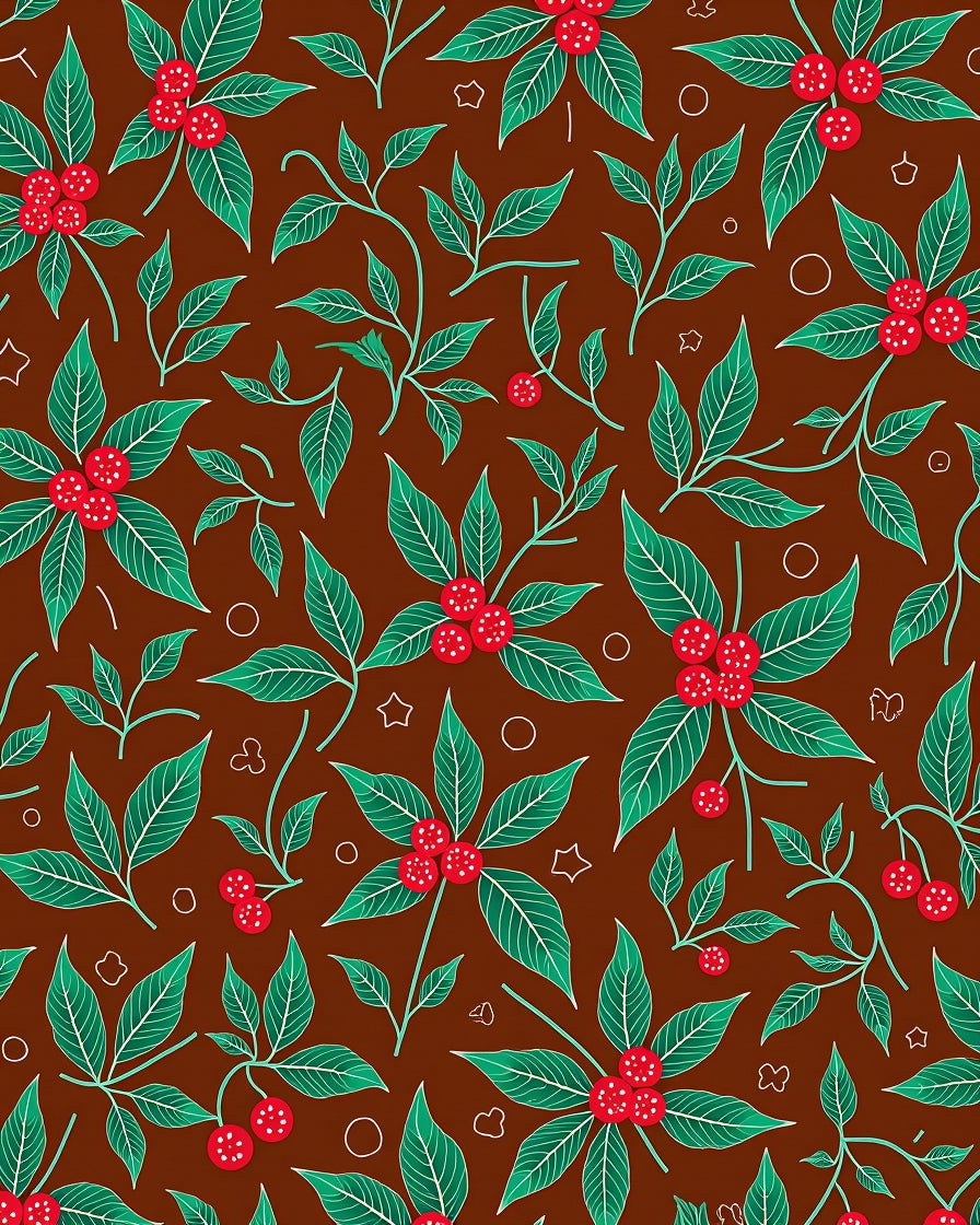 Crimson Berry Leaf Foliage Medley Rug