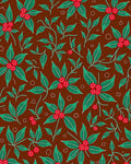 Crimson Berry Leaf Foliage Medley Rug
