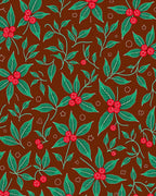 Crimson Berry Leaf Foliage Medley Rug