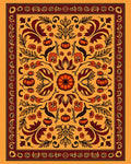 Autumnal Orange Pumpkin Foliage Medallion Rug
