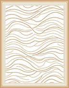 Neutral Cream Flowing Line Art Rug