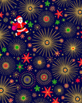 Santa Fireworks Holiday Night Rug