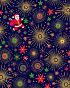 Santa Fireworks Holiday Night Rug