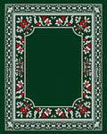 Ornate Crimson and White Floral Border Rug
