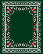 Ornate Crimson and White Floral Border Rug