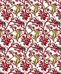 Crimson Scarlet Floral Vine Art Rug
