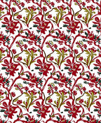 Crimson Scarlet Floral Vine Art Rug