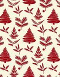 Crimson Pine Boughs and Trees Rug