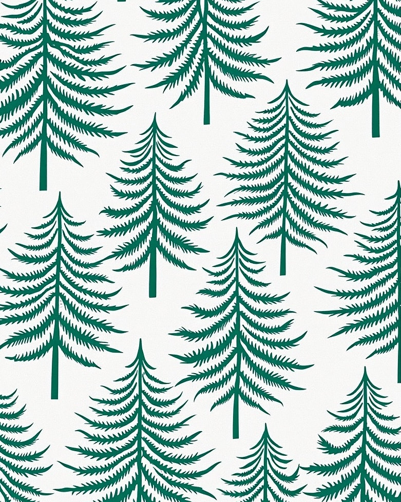 Emerald Green Pine Trees Repeating Pattern Rug