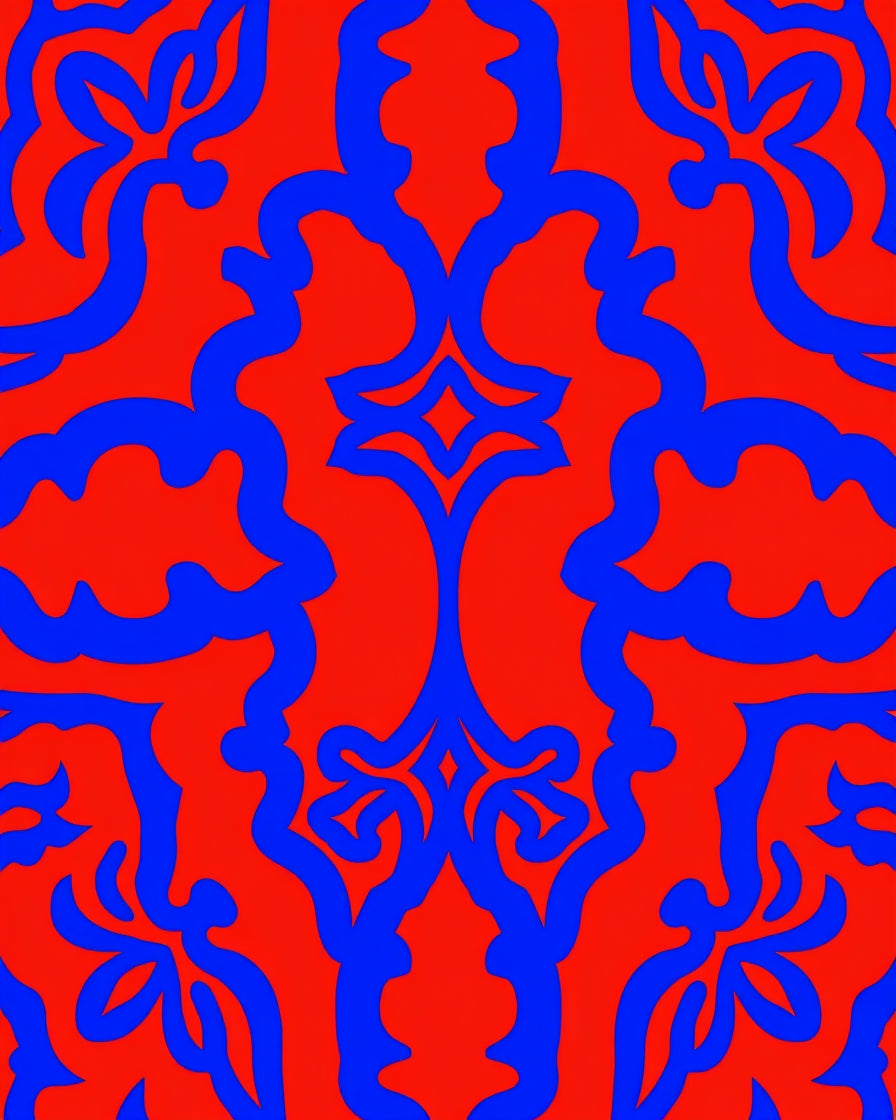 Crimson Blue Savanna Swirl Rug