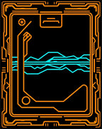 Futuristic Orange Circuit Wave Rug