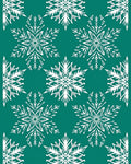 Teal White Snowflake Cluster Rug