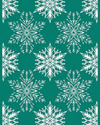 Teal White Snowflake Cluster Rug