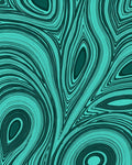 Teal Swirl Flow Abstract Rug