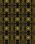 Golden Art Deco Geometric Square Rug