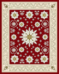 Crimson Snowflake Laurel Border Rug