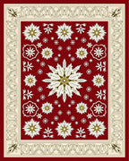 Crimson Snowflake Laurel Border Rug