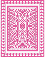 Bold Pink Geometric Labyrinth Rug