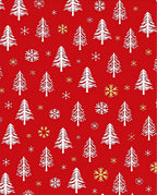 Red White Pine Snowflakes Rug