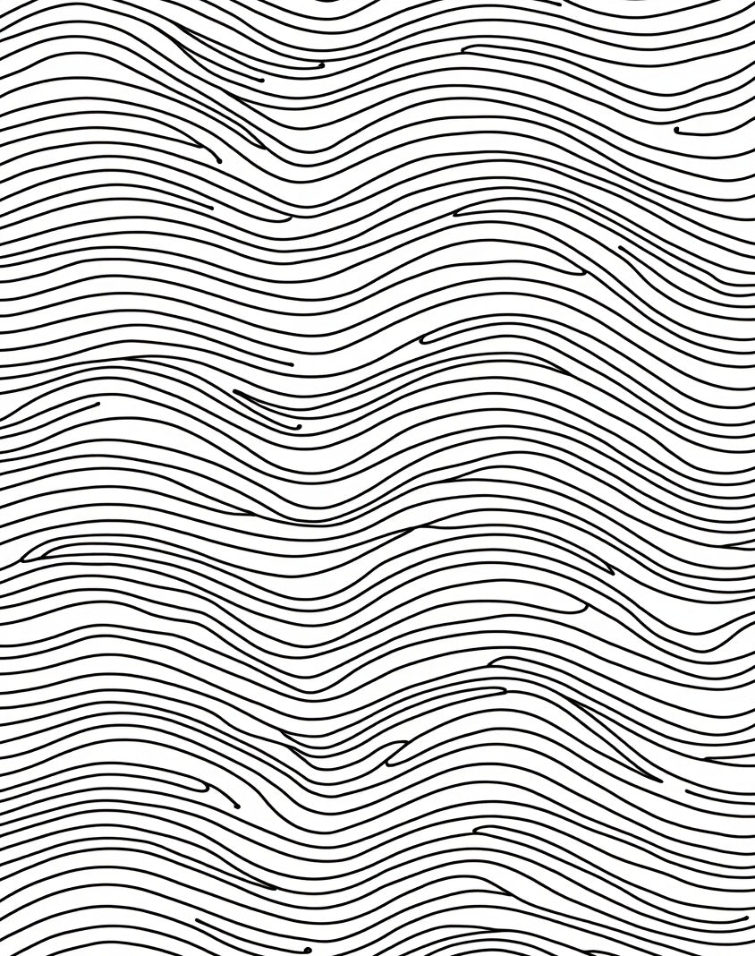 Abstract Black Wave Lines Rug
