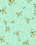Abstract Gold Swirl Floral Aquamarine Rug