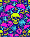 Psychedelic Skull Mushroom Butterfly Floral Rug