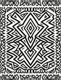 Bold Black Geometric Diamond Tribal Rug
